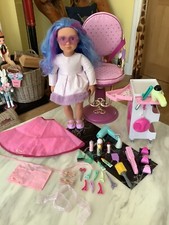 Our Generation Hairdressers Bundle - Salon Chair,Trolley & Doll “Immaculate”