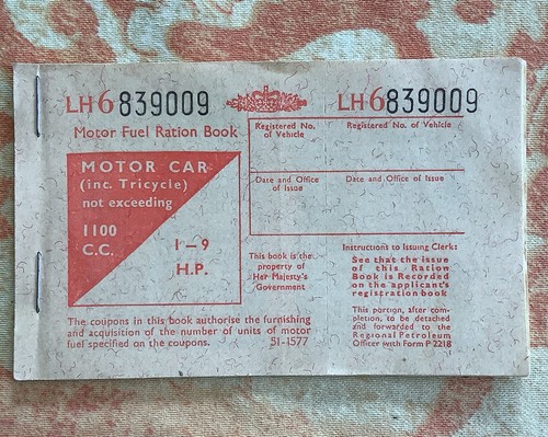 Motor fuel ration - fuel, book