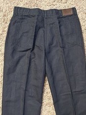M&S blue harbour Navy Blue 58% Linen Cotton Trousers W34 L33 Excellent Condition