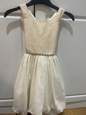 Flower Girl Girls Ivory Diamante Pearl Dress for Xmas party or wedding wear