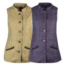 Ladies Button Up Tweed Waistcoat Womens Gilet Wool British Made Gilet Rydale