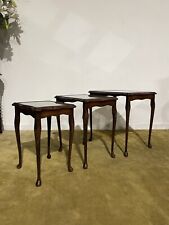 Reproduction mahogany nest of three tables 