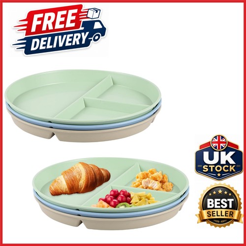 3pcs divided dinner plates set - 3pcs,