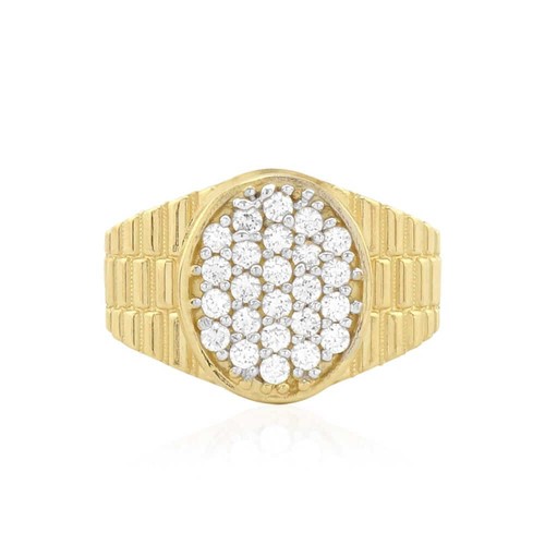 10k solid yellow gold - gold, cz