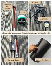 Performance waterphone Upgrade:  Case + Bow + Rosin + Beater + Piezo mic
