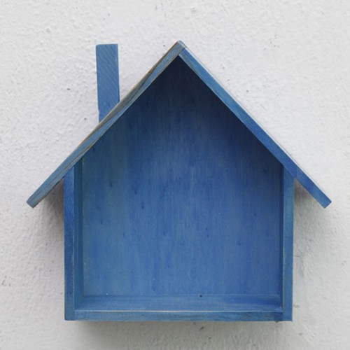 Wooden house shaped shelf - house,