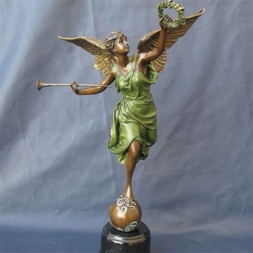 Bronze woman statue winged - woman,