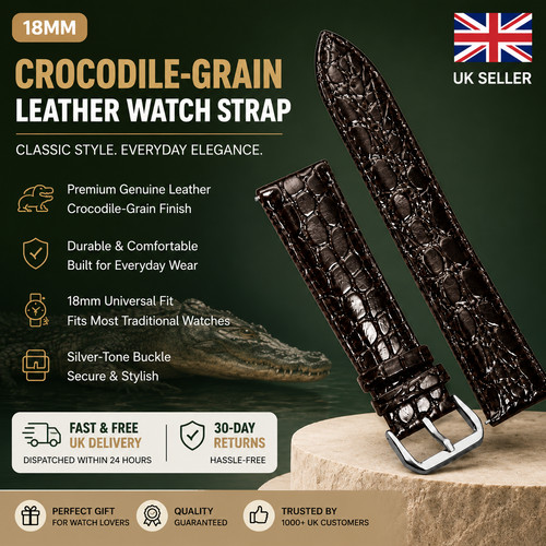 Crocodile leather strap - crocodile,