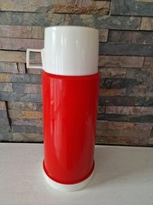 Thermos Vintage Vacuum Flask Red White 1 Litre Insulated Travel Mug