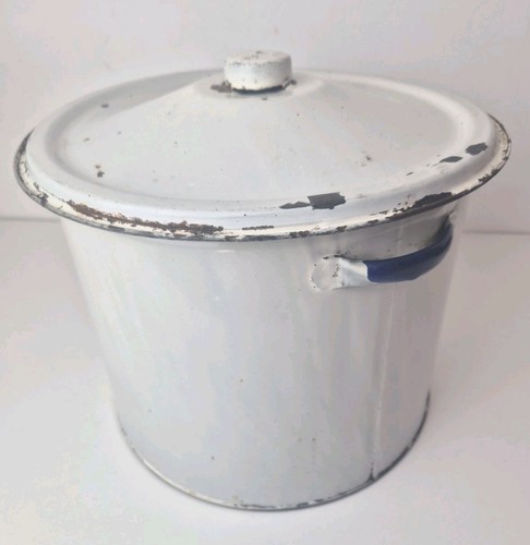 Large vintage enamel - enamel, bin