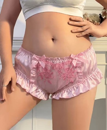 Satin ruffle panties - satin,