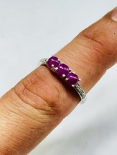 TJC silver and ruby cabochons ring UK size M new with tag