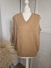 Ladies Brand New Vintage Hand Knitted Tank Top, Size Up To 22