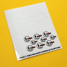 DINKY No. 353 U.F.O SHADO MOBILE WHITE on clear logo stickers CODE 3 versions