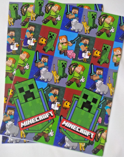 Minecraft gift wrap - minecraft, sheets