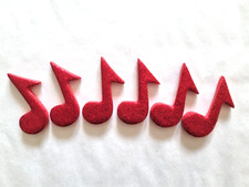 12 GLITTERY RED MUSIC NOTES-