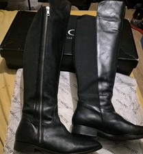 Girotti Boots Over The Knee Black Real Leather Handmade Designer UK 6.5  EUR 40