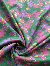 Vintage 1960s Floral Dressmaking Fabric 240cm x 91cm Vintage Fabric Remnant