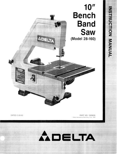 Delta 160 bench - 28-160, 10"