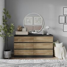Wooden Chest of 6 Drawers Bedroom Furniture Storage Bedside Table Modern Cabinet