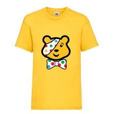 Kids Boys Girls Children In Need Day 2025 Yellow T-Shirt Pudsey Bear Spotty Tee