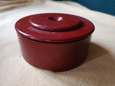 VINTAGE ART DECO RED BAKELITE E S PERRY IRIDINOID INKSTAND IN ORIGINAL BOX C1940