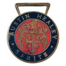 Vintage Austin Healey Sprite Original CUD Keyring Key Fob Enamel Badge c1960s