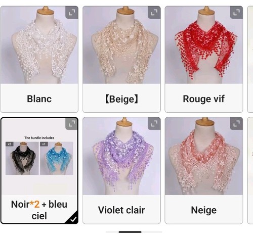 3pcs lady shawl lace floral - 3pcs,