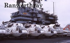 Orig Helicopter slide US Navy Sikorsky SH-3 Sea King  USS Indep'e 1975 #2131