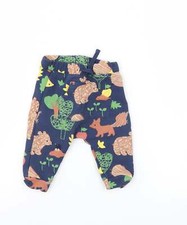 M&S Baby Blue Cotton Blend Pedal Pusher Trousers Size 3-6 Months