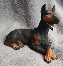 Dipinto A Mano Dobermann Figurine Signed L. Toni