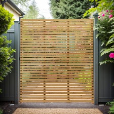 Natural Wooden Fence Slatted