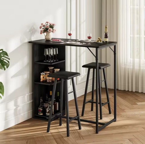 Bar table chairs set - table,