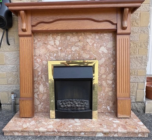 Fireplace wood mantle piece - wood,