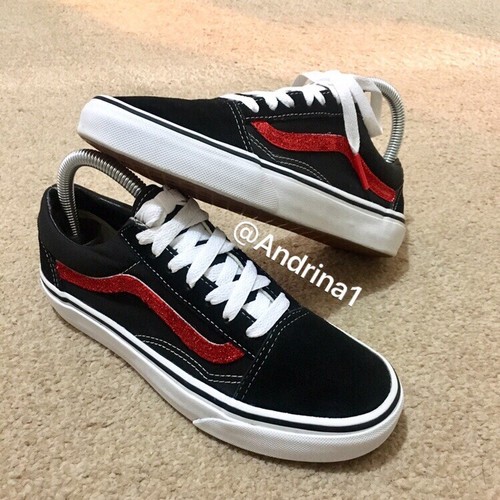 Custom red glitter vans - “red,