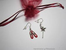 Dorothy Earrings with red shoes and fairy wand Wizard of Oz Wicked jewellery