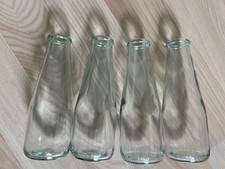 4 x glass mini milk bottle style glass bud vases, wedding, craft, upcycle