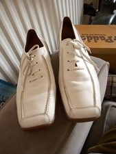 Womens Size 6.5, White Leather, Loafers, GABOR Sport