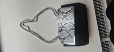 Black Suede With Crocodile Print Clutch Bag