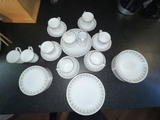 Noritake kambrook 6954 silver-edged complete tea set