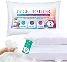 Duck Feather Pillows Pair