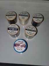 Lot #3  of MINT 6 Vintage Sylko & Trlko Cotton  Plastic Reels Rare 500 Yard size