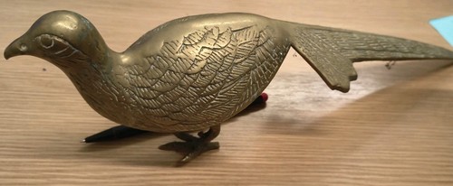 Vintage brass pheasant bird - vintage,