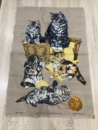 Vintage irish linen kitten - vintage,