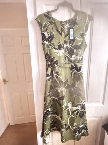 Green floral linen blend - m&s,