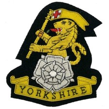 Yorkshire Regiment Wire Embroidered Bullion Blazer Badge - British Army Military