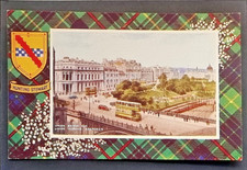 Aberdeen Postcard C1935 Scotland Union Bridge Tram Hunting Stewart Tartan