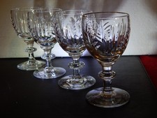 4 Vintage Cut Glass Sherry