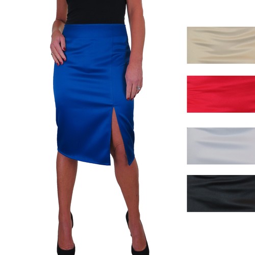 Ladies midi satin bodycon - ladies,