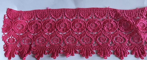 Pink daisy lace trim - lace,